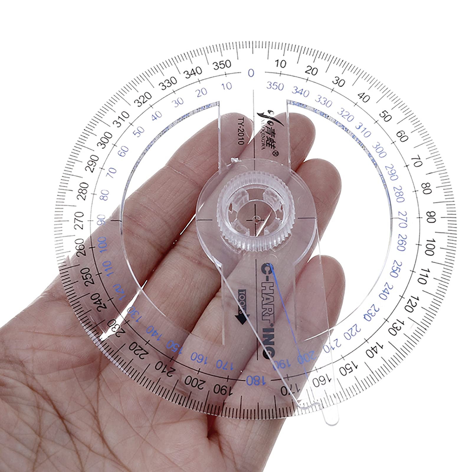 360° Protractor Pack of 2 Protactors Plastic Protractor Math Protractors Clea…