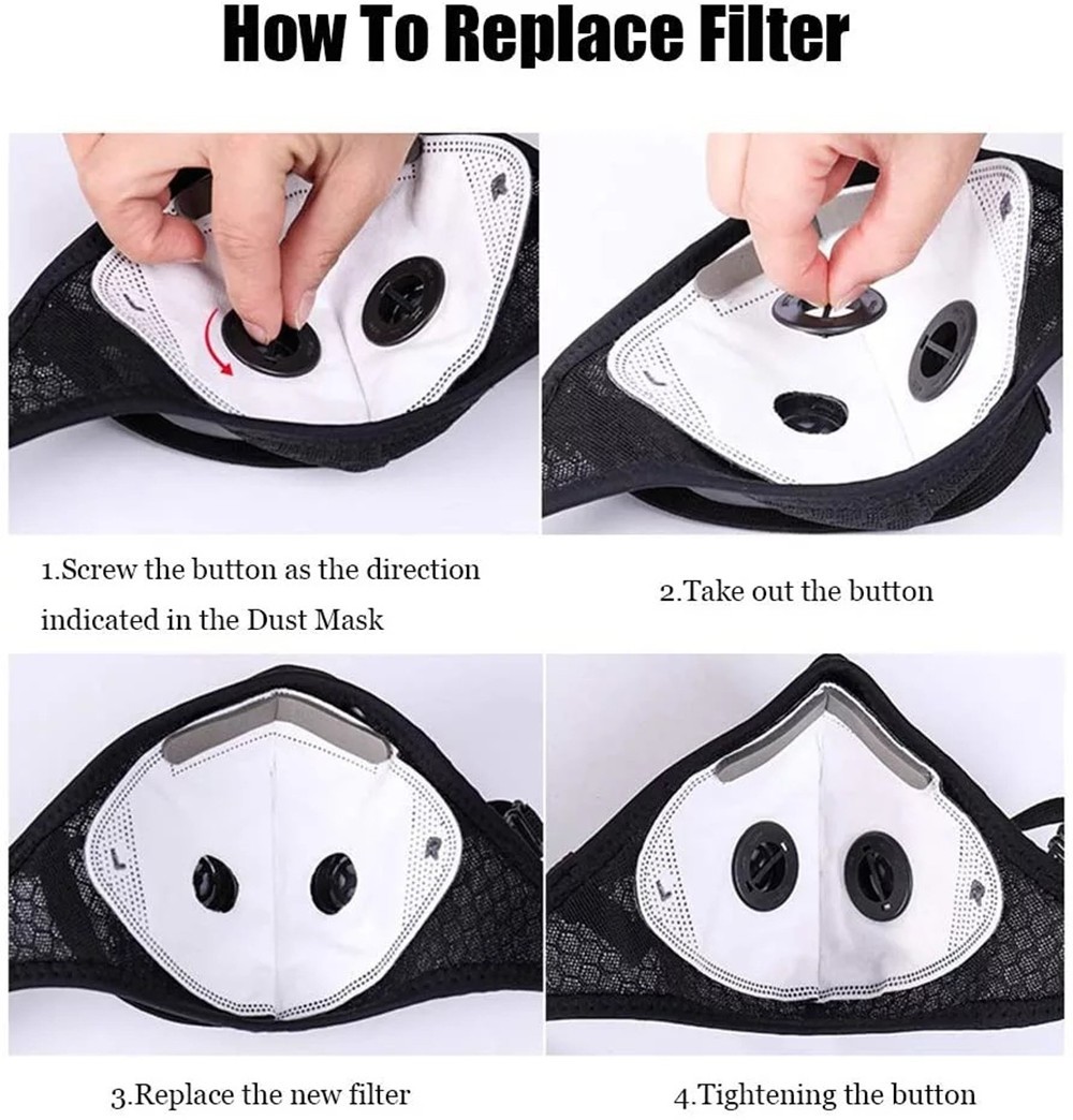 Half Face Cover Respirator Reusable Face Mask Filters Sports Worksite Facepiece