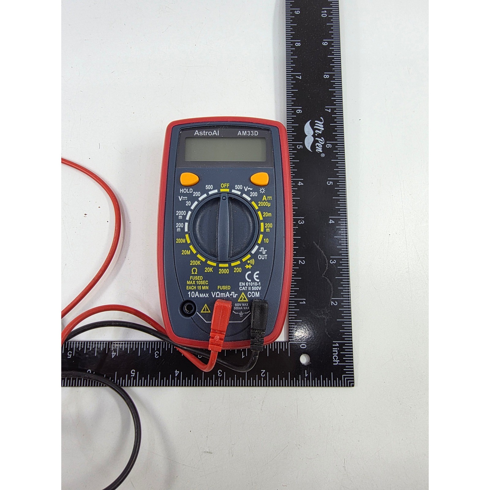 AstroAI AM33D Digital Multimeter Red Handheld Volt Meter AC/DC Voltage Tester