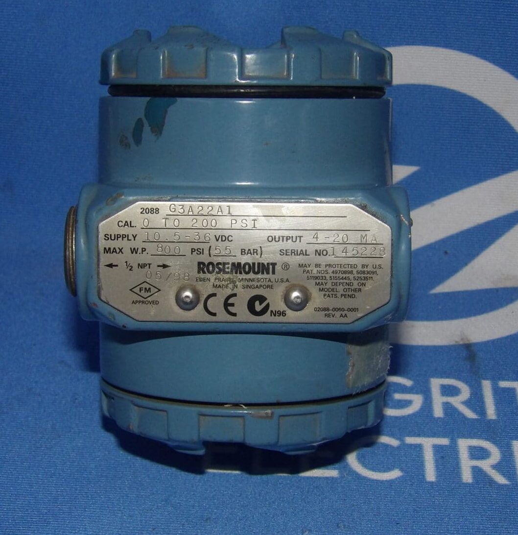 Rosemount 2088 G3A22A1 Pressure Transmitter 800 psi, 55 BAR 2 year Warranty