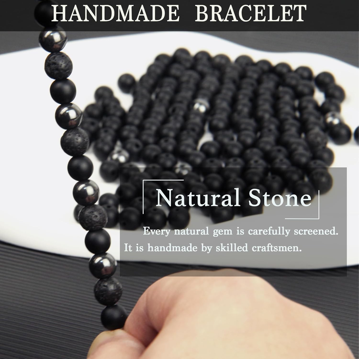 GDLKPYHS Black Obsidian Feng Shui Bracelet for Men – Tourmaline/Onyx/Hematite