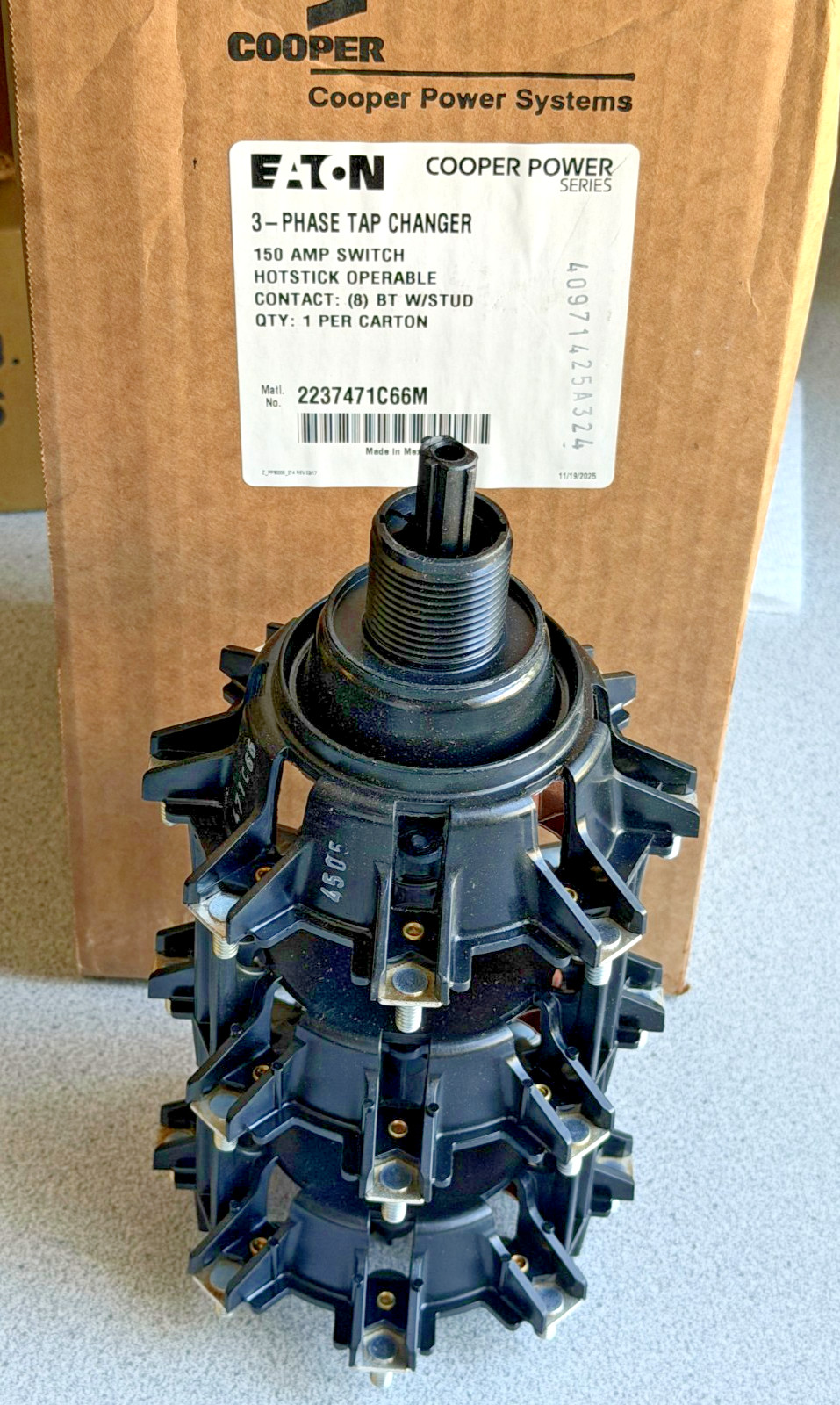 NEW Eaton Cooper Power 2237471C66M 3-Phase 150A 35kV Tap Changer Switch 7 Positi