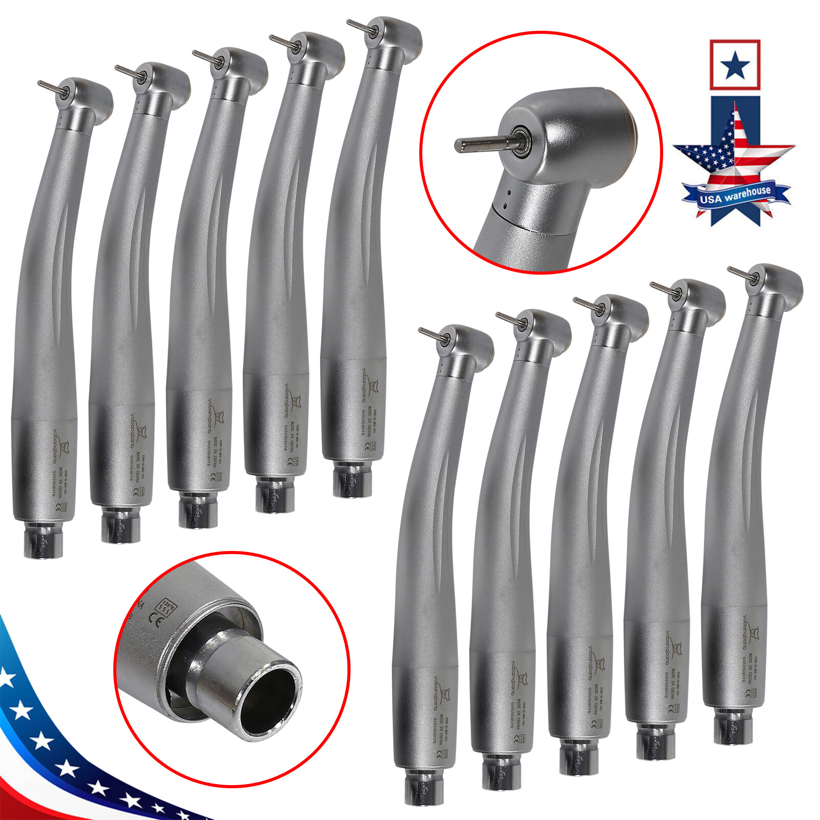 1-10* NSK Style Dental High Speed Handpiece Standard Head /4 H Coupler YBNK4 OR