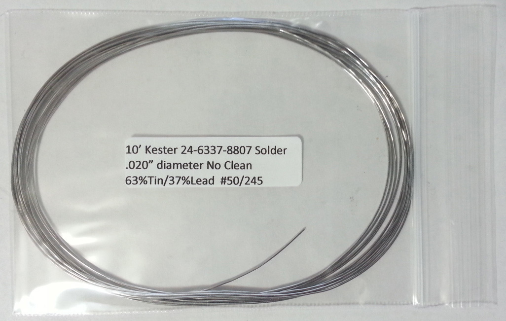 10 Feet of Kester Solder .020″ 63/37 No Clean 24-6337-8807 -Buy2Get 1 FREE -NEW-