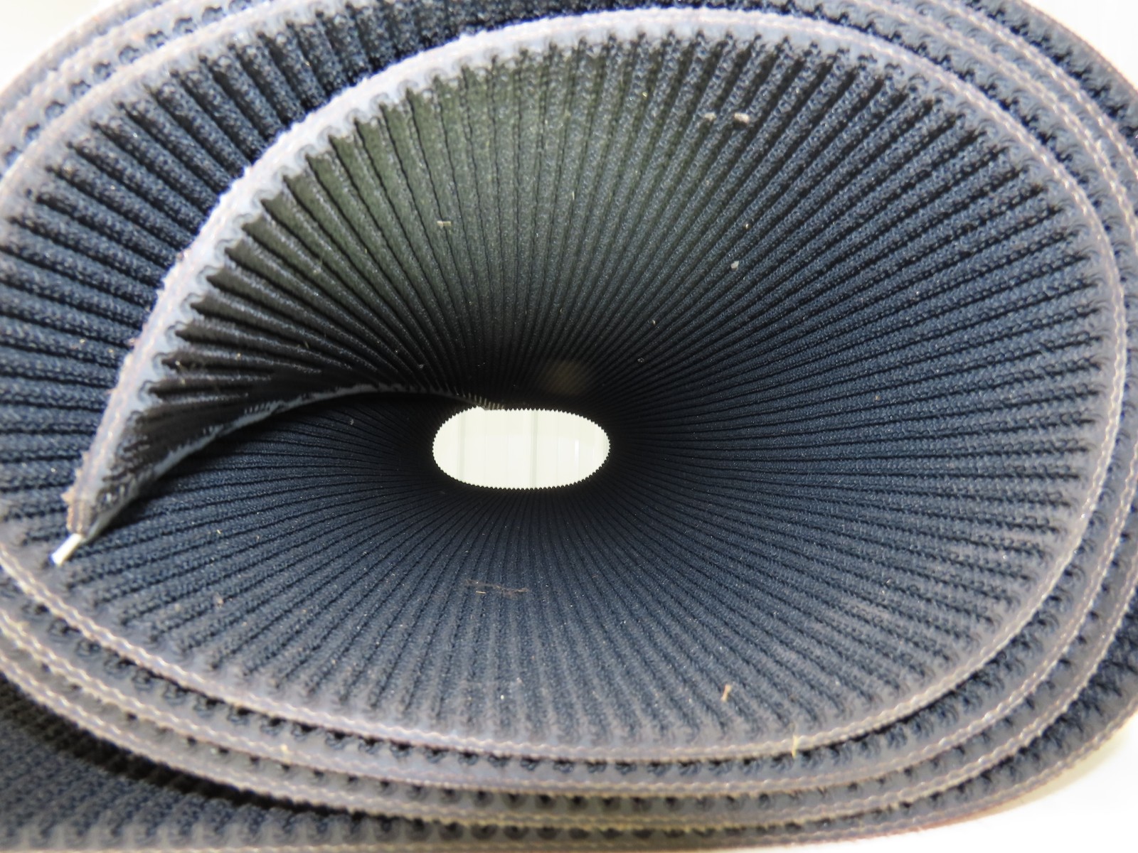 34″W x 12′ 4″ Grip-Top Incline Conveyor Belt Laced 2-Ply Black Rubber PHR2-160