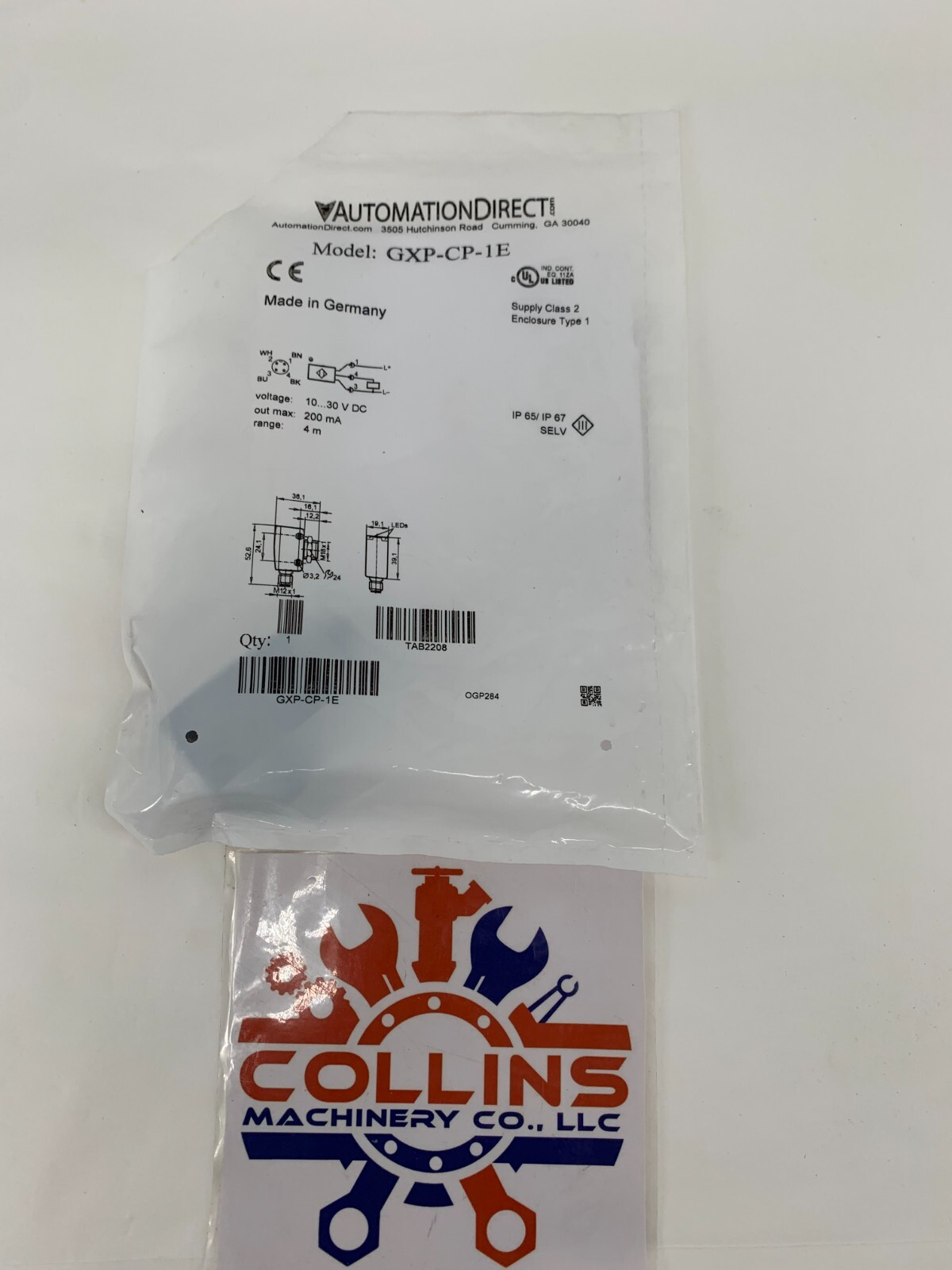 Automation Direct GXP-CP-1E Photoelectric Sensor 10-30VDC 200mA 4m Range