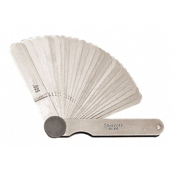 Starrett 66 Feeler Gauge Set, Dimension Type