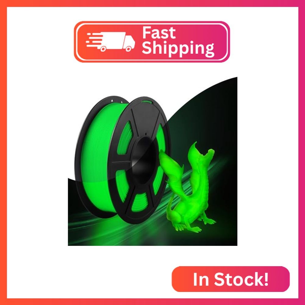 SUNLU Glow in The Dark PLA Filament, 1KG (2.2lbs), (Green PLA, Glow Green)