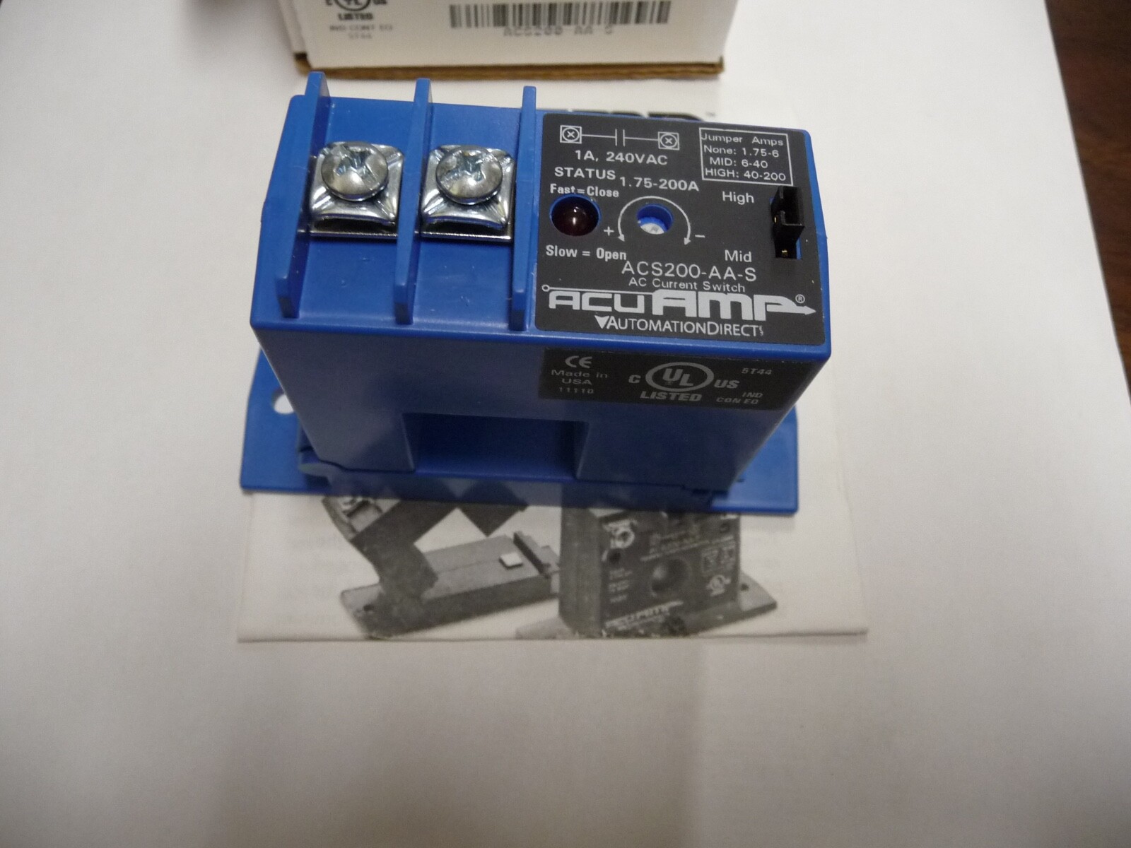 AcuAMP – Automation Direct, ACS200-AA-S, AC Current Switch, 1.75 – 200 amp