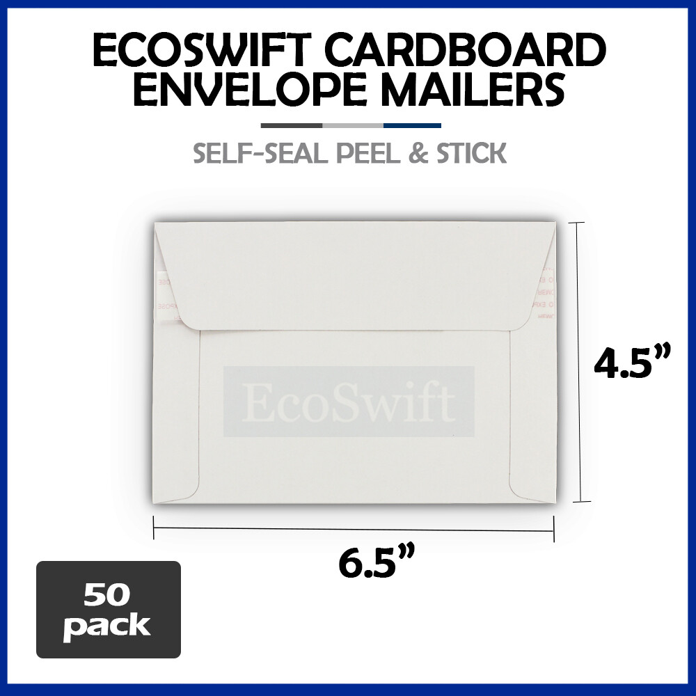 50 – 6.5 x 4.5 ECOSWIFT RIGID PHOTO SHIPPING FLATS CARDBOARD ENVELOPE MAILERS