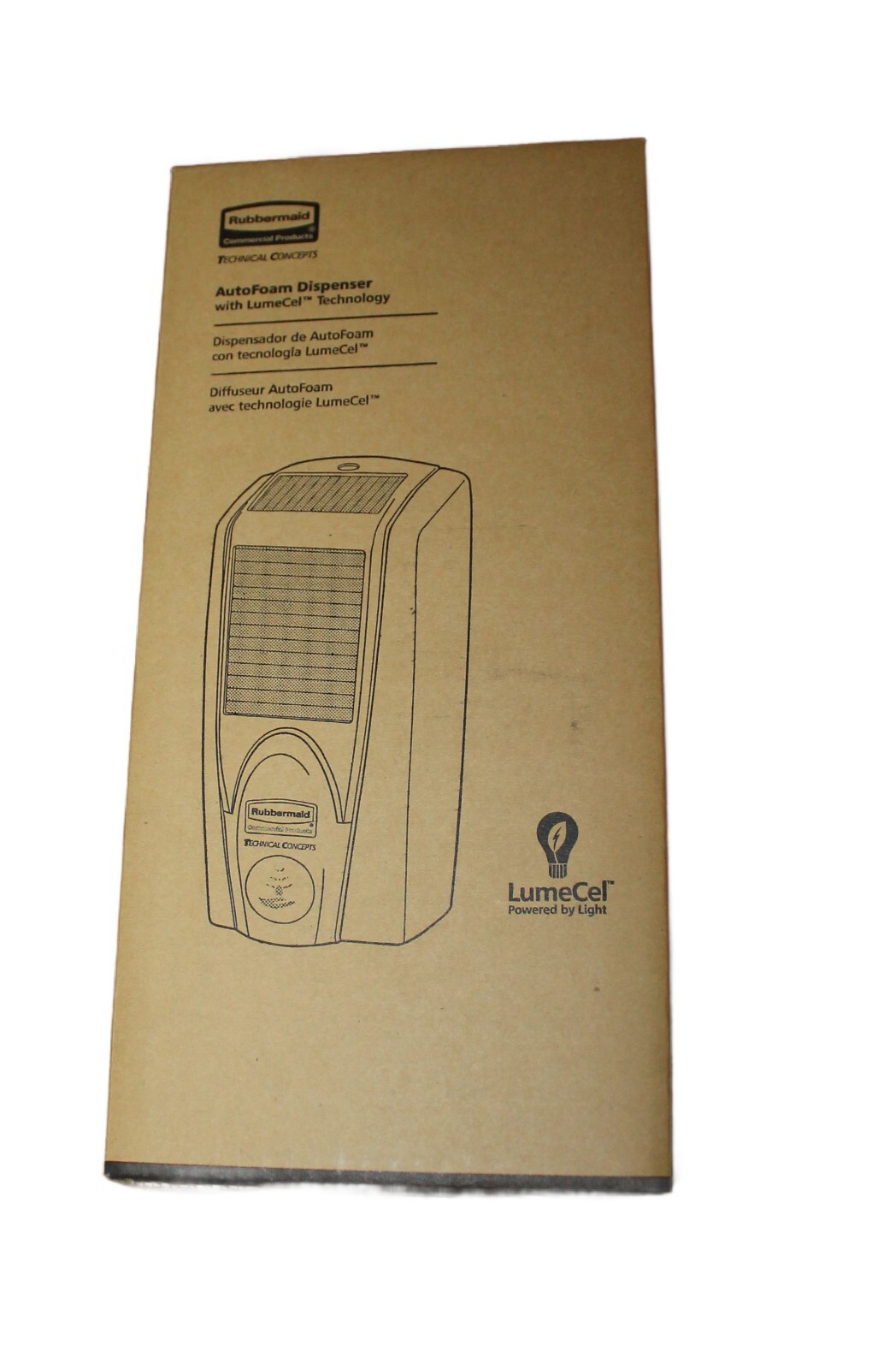 CASE of 10 Rubbermaid 1980826 Lumecel Black Chrome Hands Free Soap Dispenser