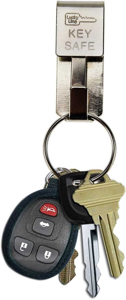 Lucky Line Key Safe Slip-On, 2” Wide Belt Key Ring – Heavy Duty Belt Key Clip