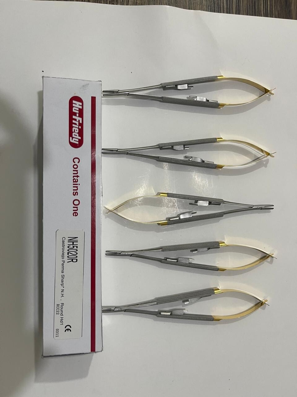 Lot of 5 HU FRIEDY Castroviejo straight Needle Holder 5.5″ 14cm NH5020R