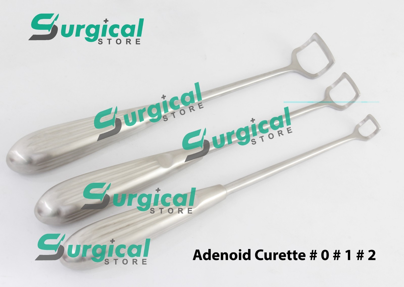 Adenoid Curette Reversed Angled Tip Size # 0 # 1 # 2 3 PCs Set By Surgical Store