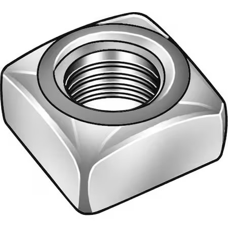 No 10-24 Stainless Steel Plain Finish Square Nut – Regular, 50 Pk,
