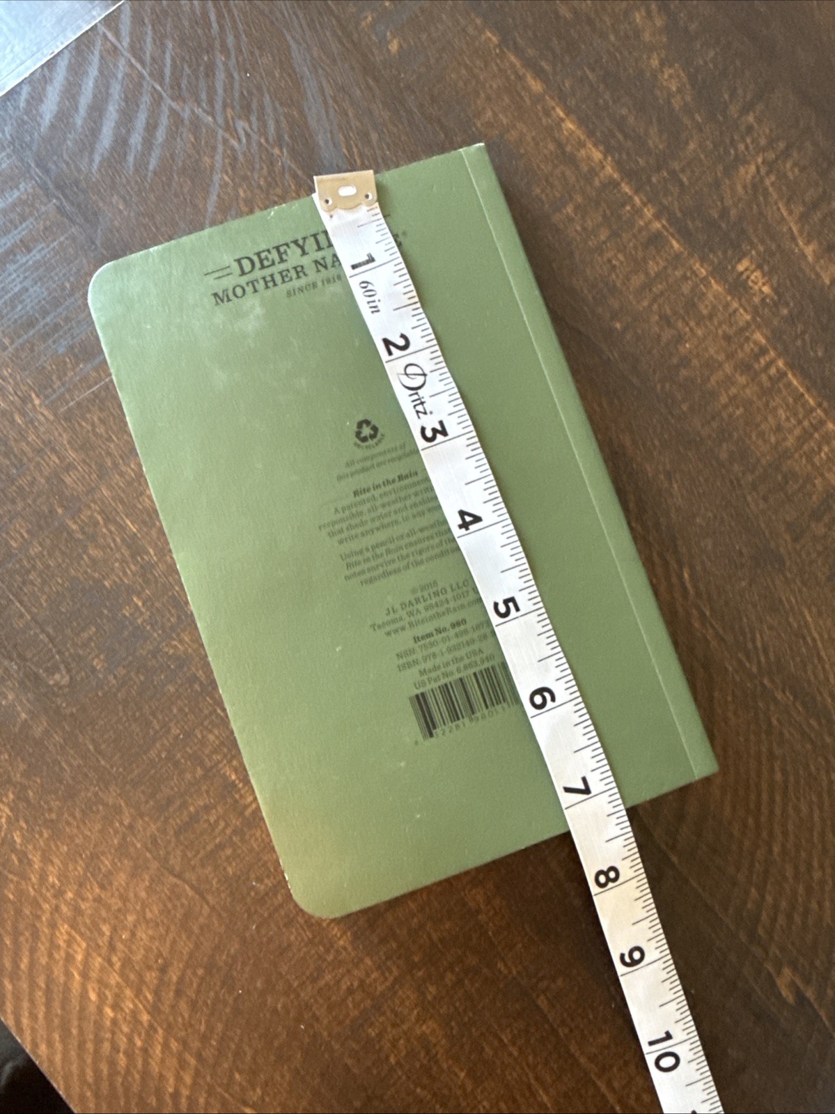Rite in the Rain Weatherproof Soft Cover Field Notebook 4.75×7.5” Green No 980