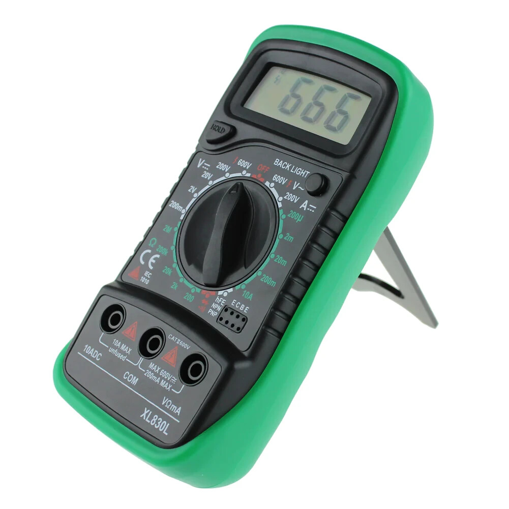 Digital Multimeter XL830L, AC DC Voltmeter Ohmmeter Voltage Tester – 2 Pack