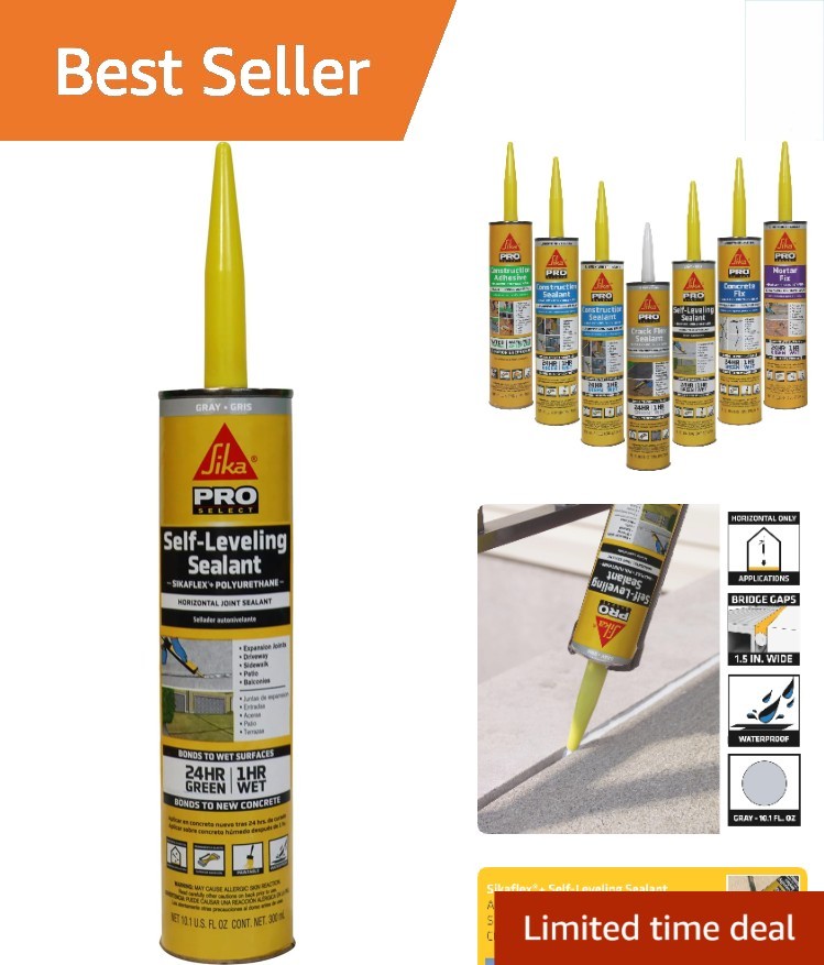 Flex Gray Polyurethane Self-Leveling Sealant – Cures Quickly, Paintable Finish
