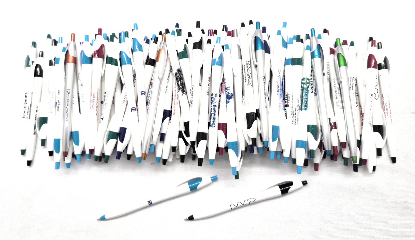 500 Bulk Misprint Pens Lot JAVALINA by HUB PEN White & Multicolor Mixed Case