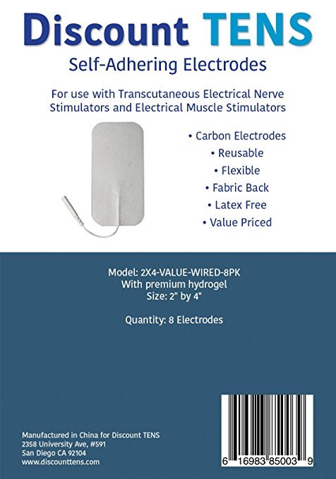 TENS Electrodes – Value Wired 2×4 Replacement Pads for TENS Units – 8 TENS Unit