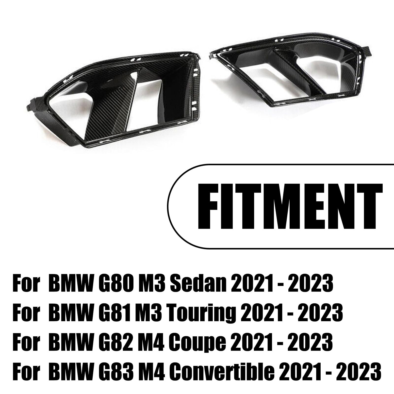 2PCS Front Bumper Air Vent Cover For BMW G80 M3 2021-2025 Carbon Fiber Style