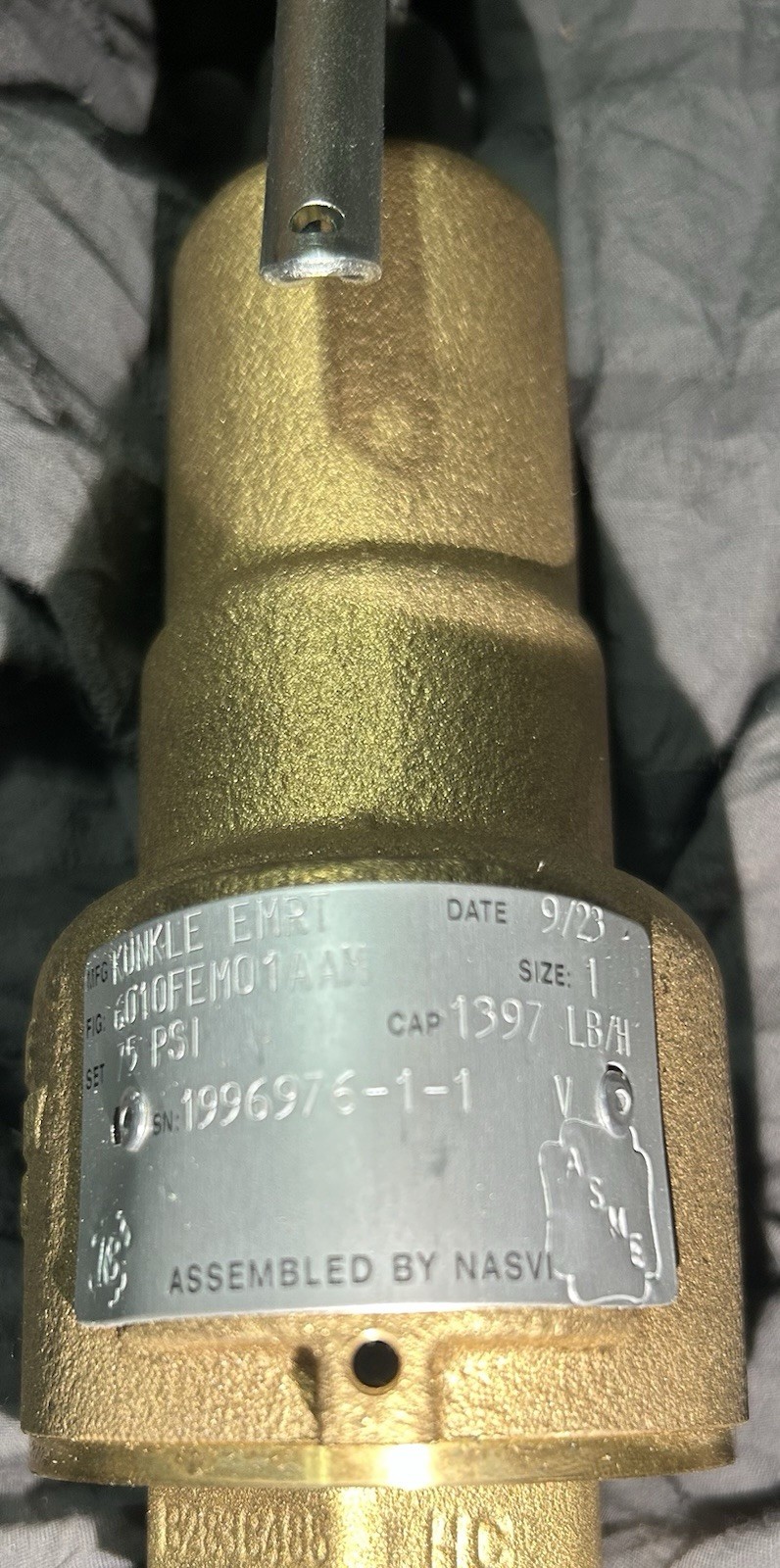 Kunkle 6010FEM01AAM Bronze Manual Pressure Relief Valve 1in In/Out 75 PSI