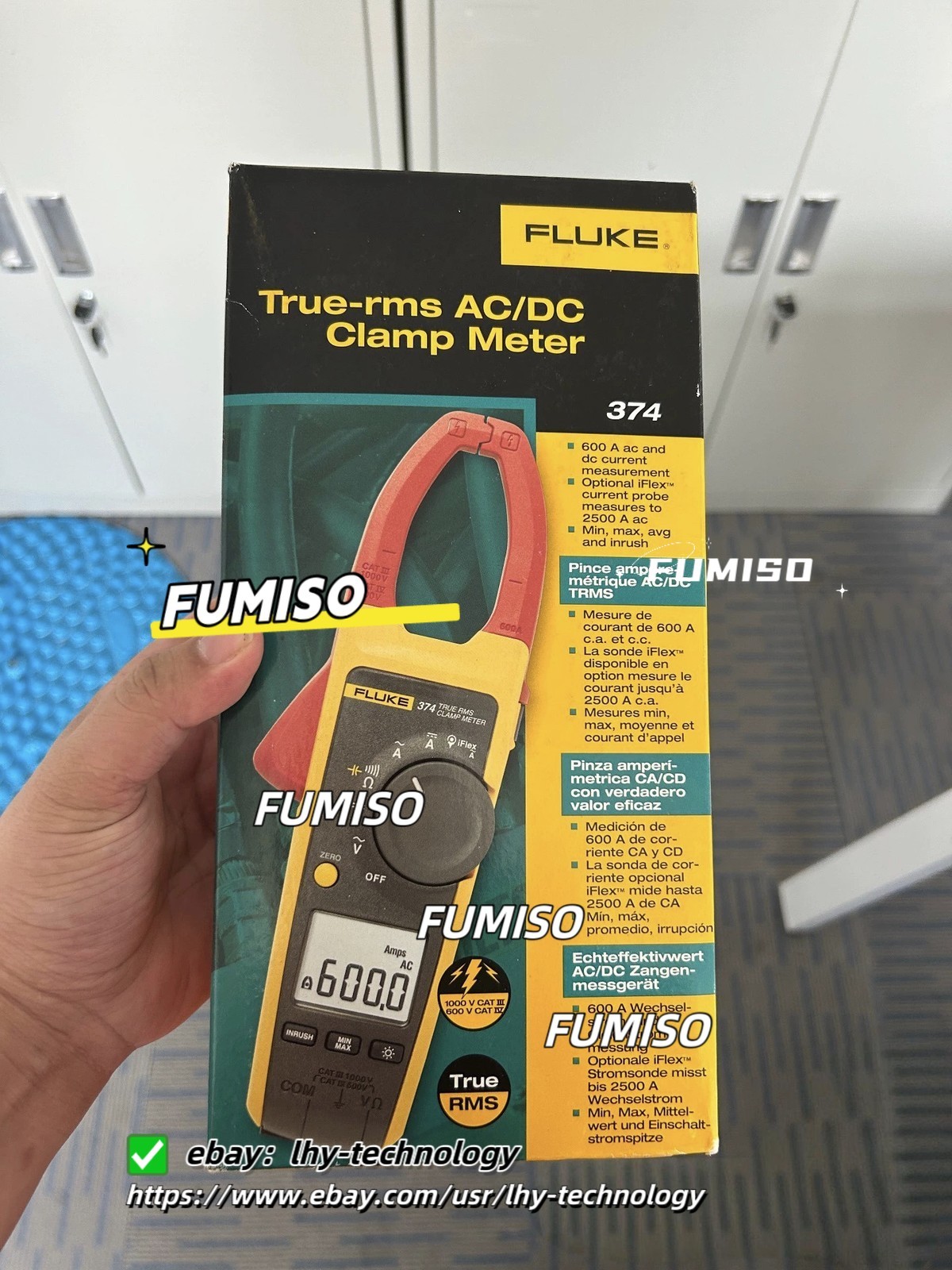 Fluke 374 FC 600A AC/DC TRMS Wireless Clamp Meter New*