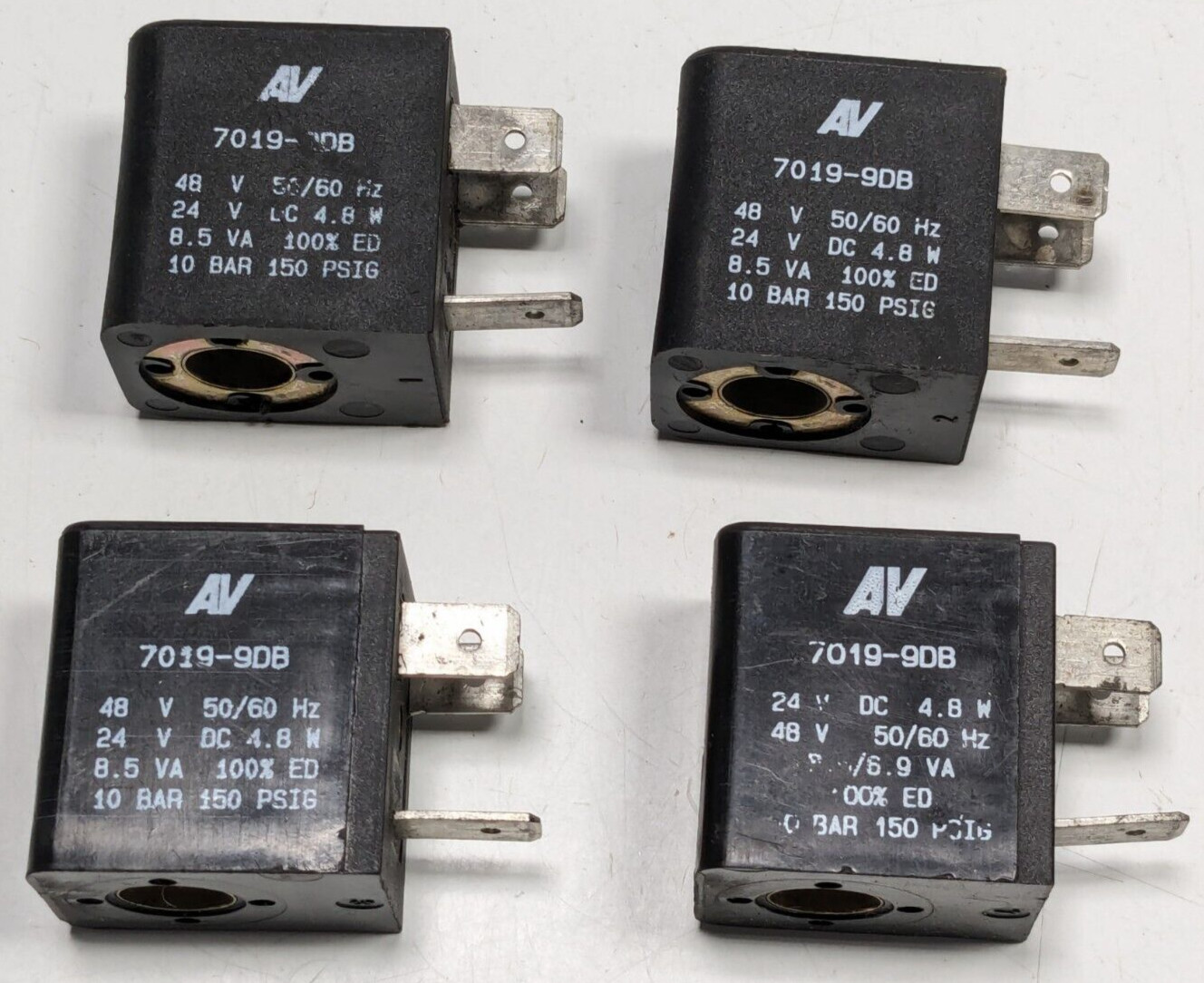 Lot of 4 AV Automatic Valve 7019-9DB Replacement Solenoid Coils 24V DC 4.8W 48V