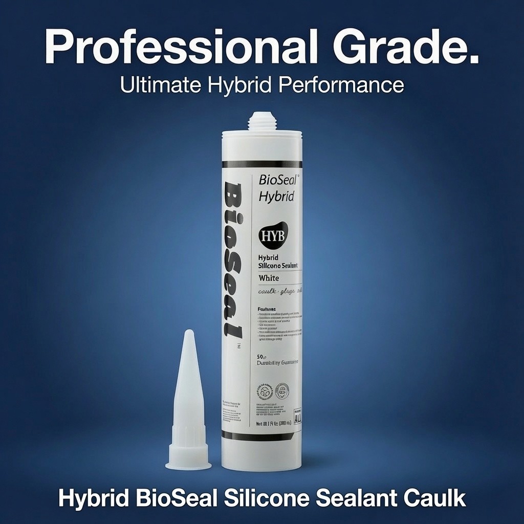 (100 Pack) BioSeal Hybrid Silicone Sealant – White (10.1oz)