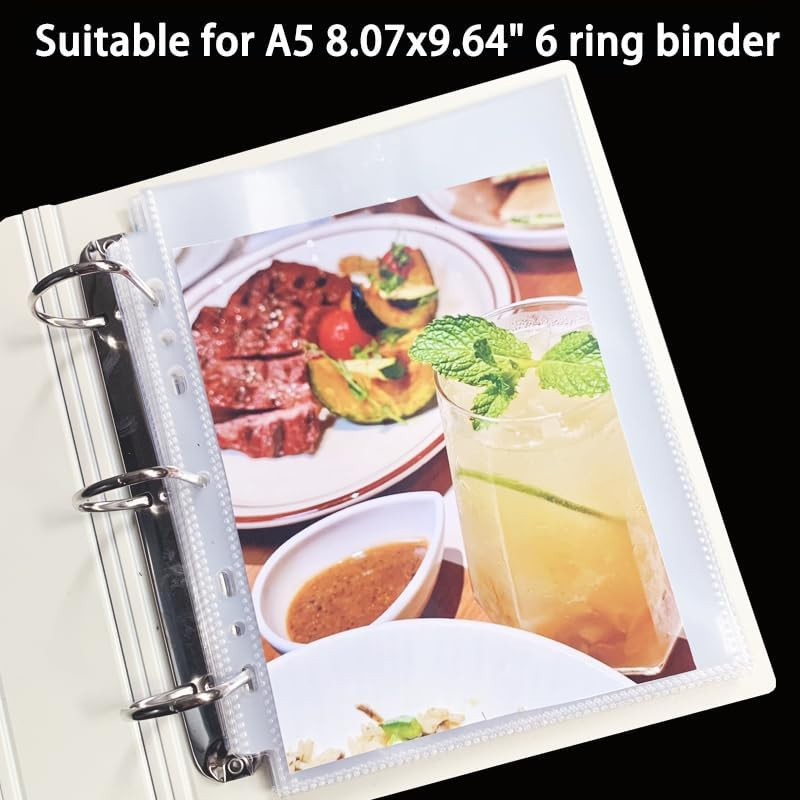 Fits 6×8.5 Photos, Binder Sheet Sleeves for 8.07×9.64 Binder (6/3/2 Ring), 6….