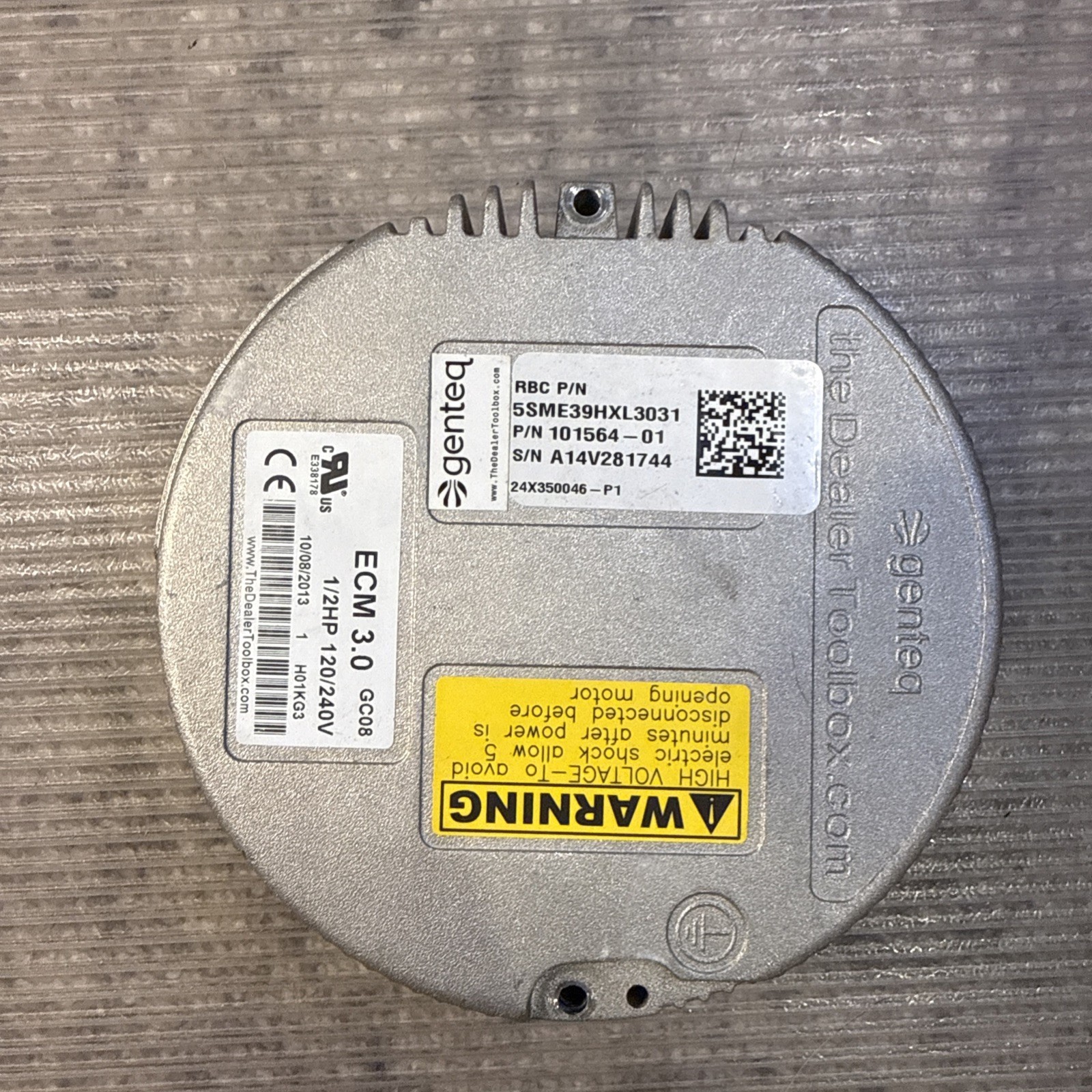 Genteq 5SME39HXL3031 ECM 3.0 Blower Motor 1/2HP 120/240V 101564-01 GC08