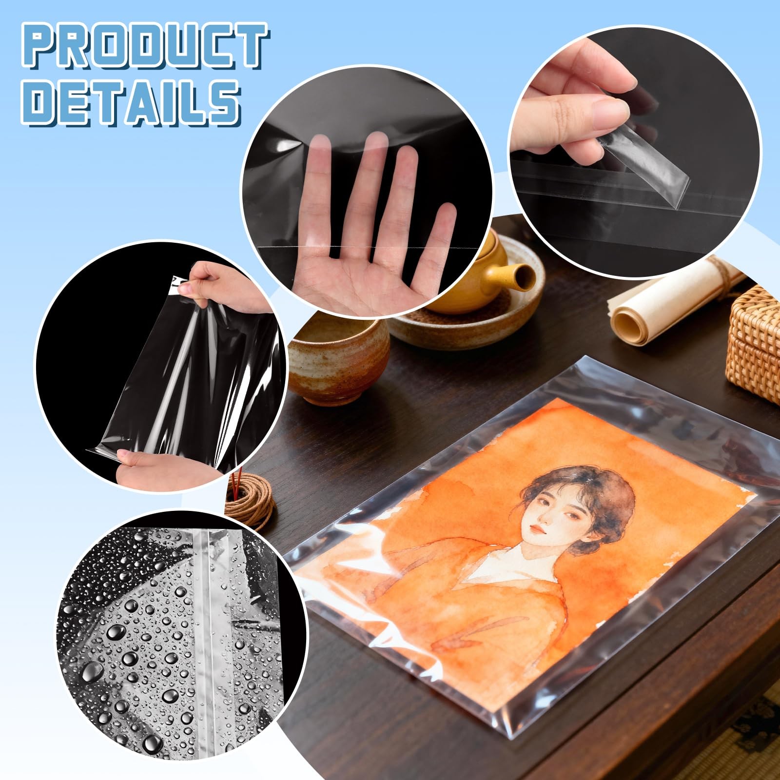 50 Pack 9 x 12 Inch Crystal Clear Sleeves Storage Protector Pages