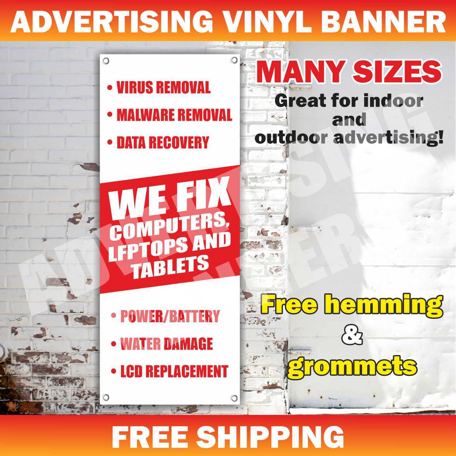 Fix Cell phone Computer Tablet Advertising Banner Vinyl Mesh Sign Repair Service