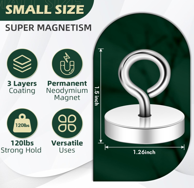 Fishing Magnets strong set kit large seper Neodymium Magnet n52 150 lbs 4 pack