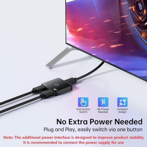 HDMI Switch 4K 60Hz Bi Directional 2 Input 1 Output No External Power PS5 PS4