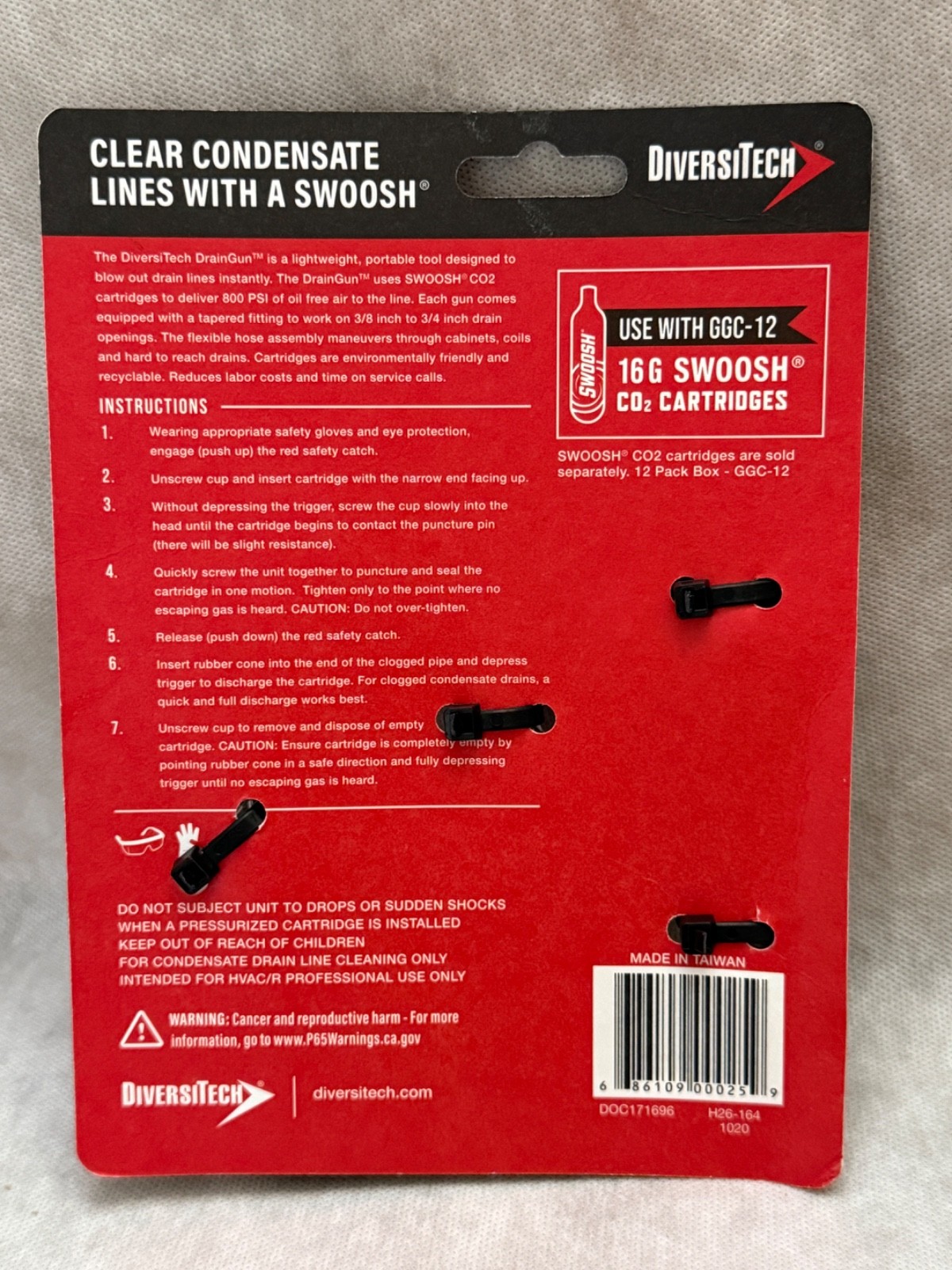 New DiversiTech Drain Clearing Gun w/ Flexible Hose GG-1