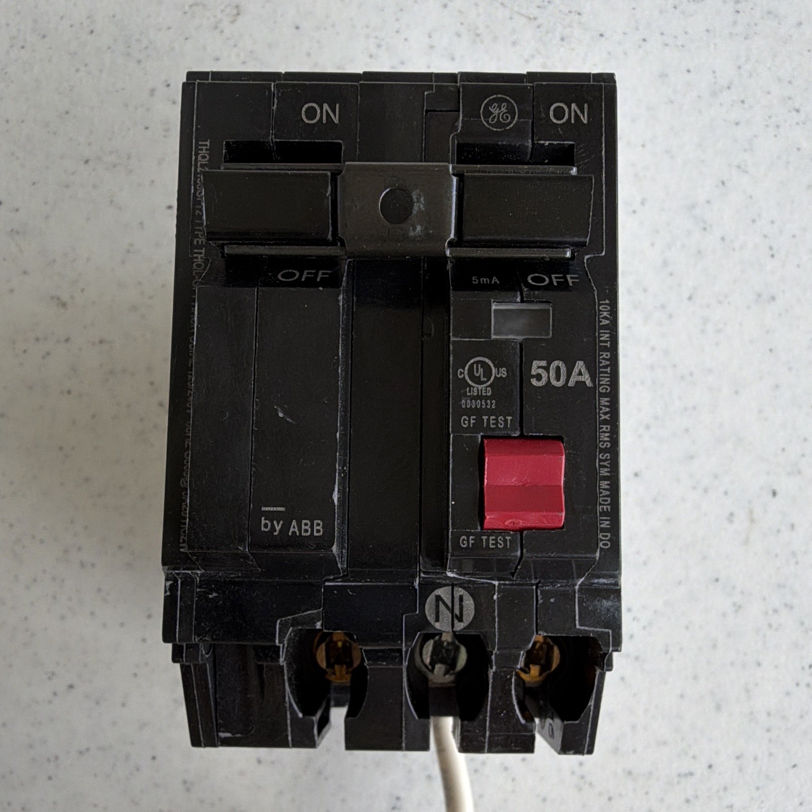 GE THQL2150GFT 50A 2-Pole GFCI Circuit Breaker Plug-In/On Branch Circuit