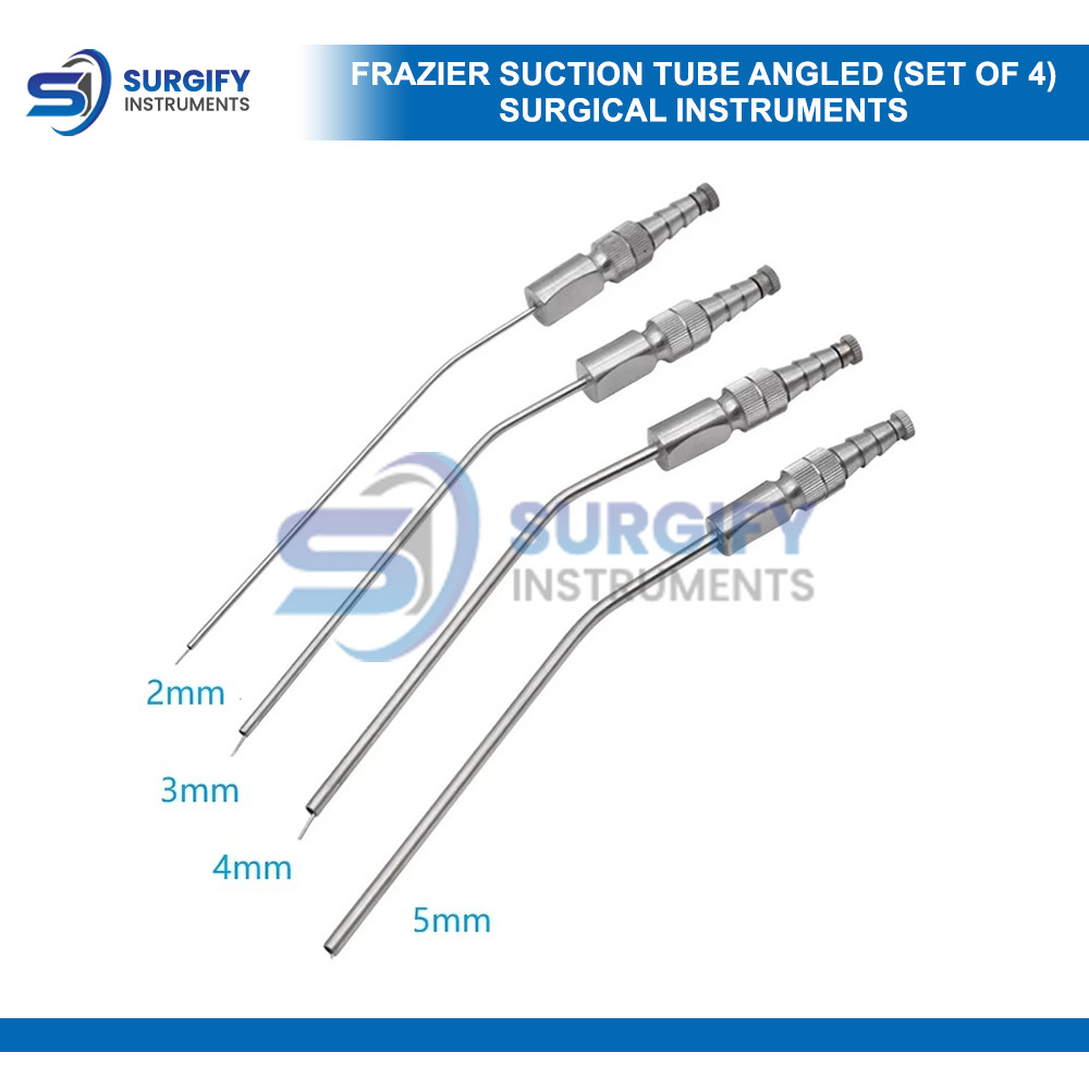 FRAZIER SUCTION TUBE ANGLED (SET OF 4) SURGICAL INSTRUMENTS