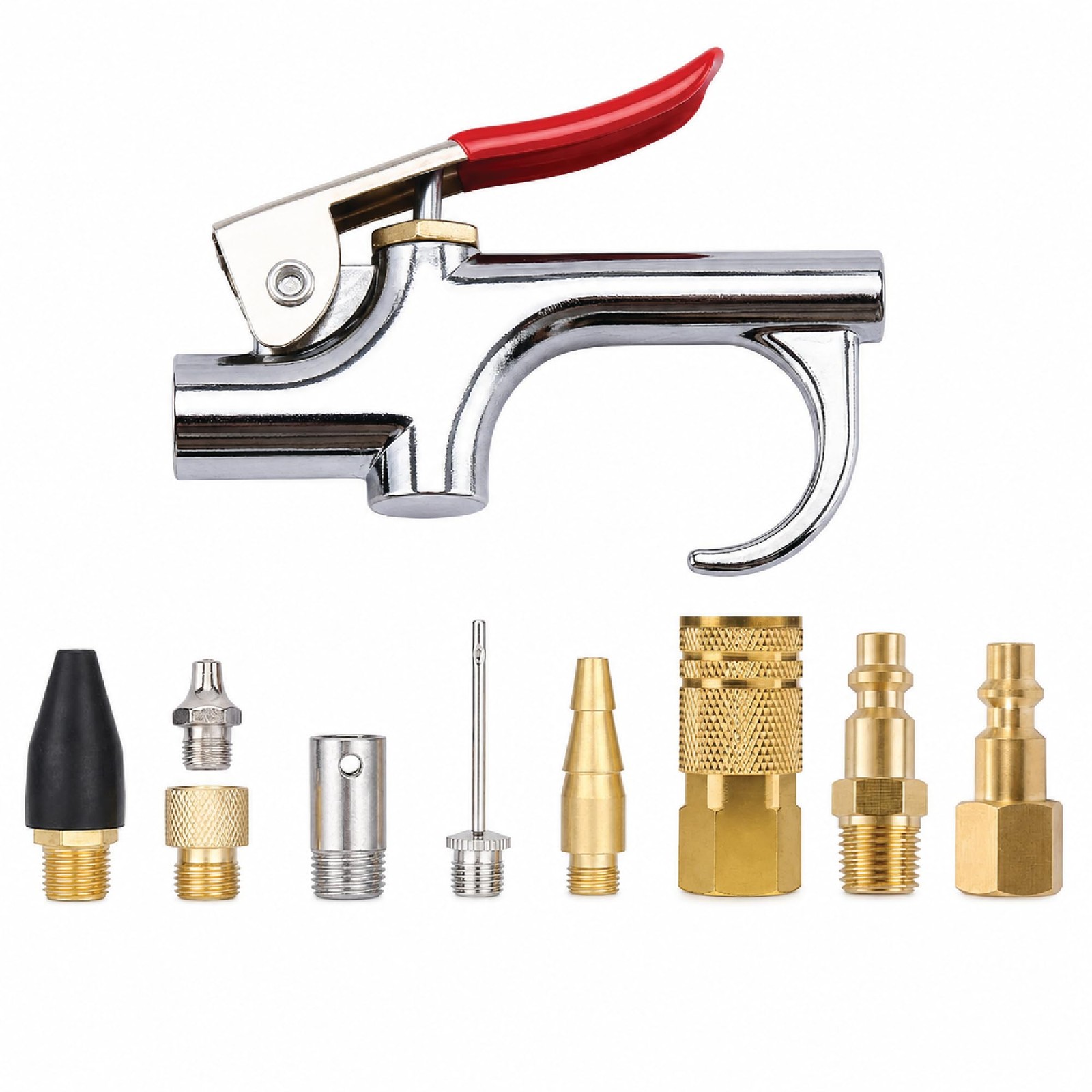 LAUCO Air Blow Gun Set Kit with 10 Interchangeable Nozzles, Blow Gun with