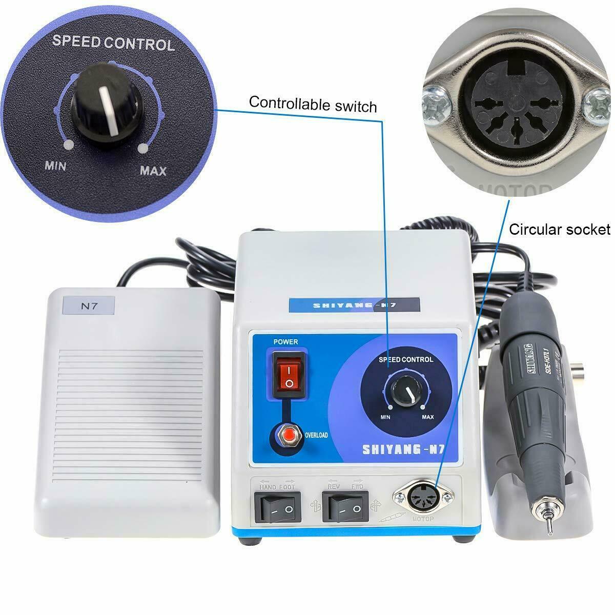 SHIYANG Micro Motor Polisher Machine N7 w/ 35K RPM Handpiece SDE-H37L1 US STOCK