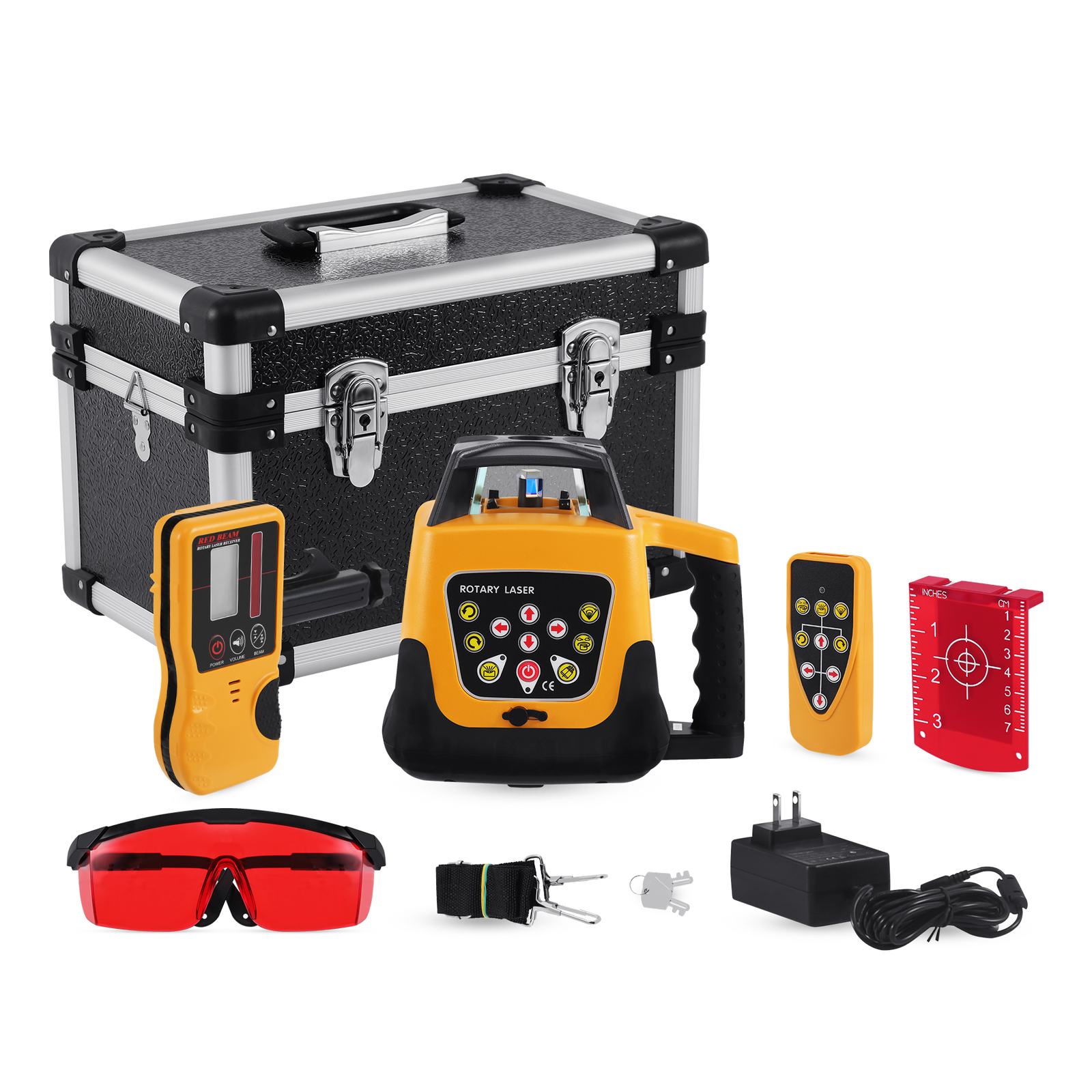 500m Self-leveling Red Laser Level 360 Rotating Rotary with Tripod Staff