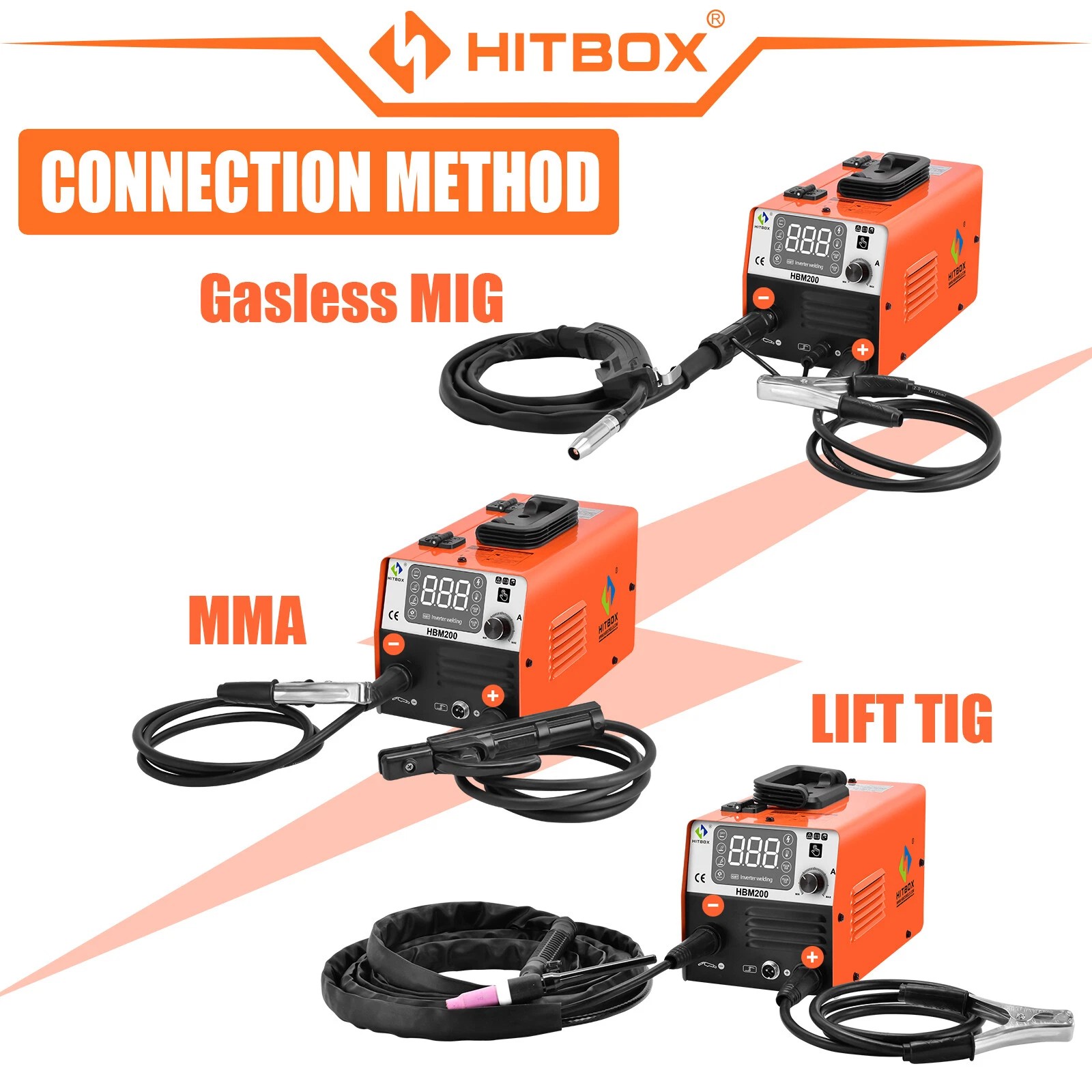 200A 110V/220V Gasless MIG Flux Core ARC/Lift TIG/MMA Welder &TIG Torch Home DIY