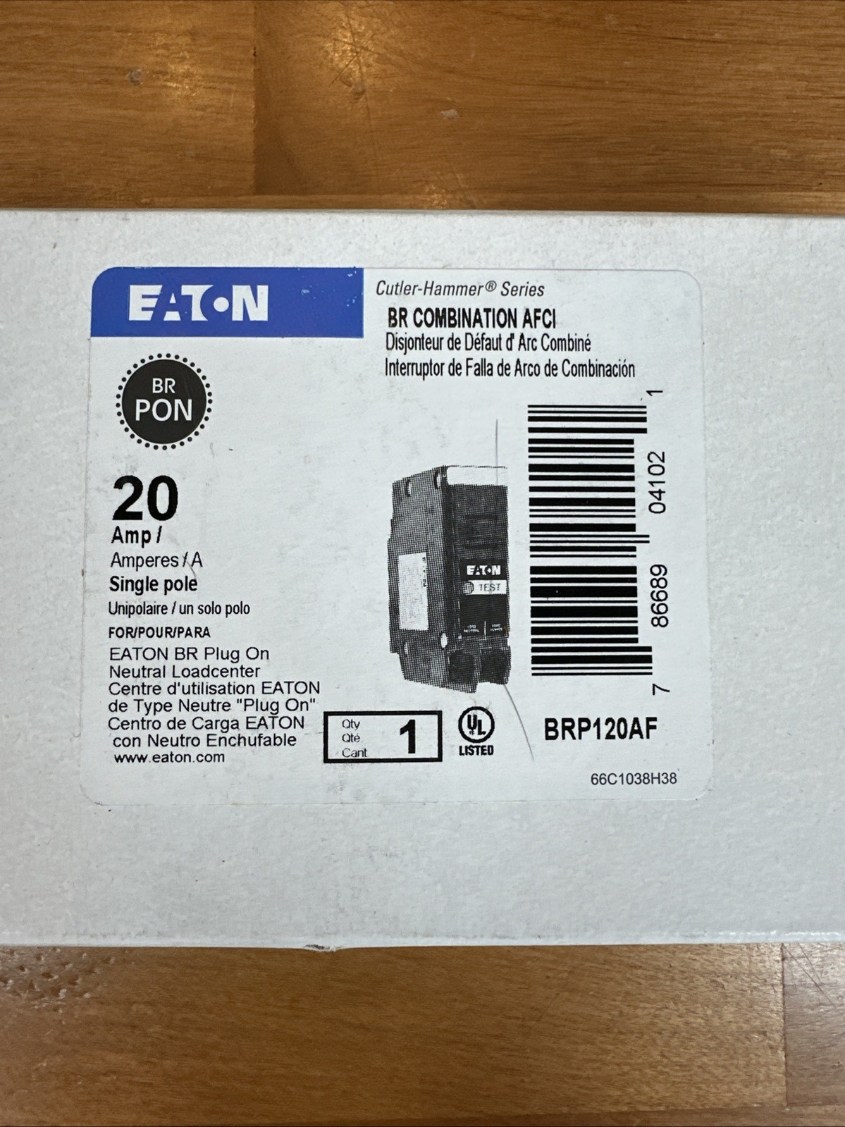 Eaton Cutler Hammer BRP120AF Combination AFCI 20/1 Breaker
