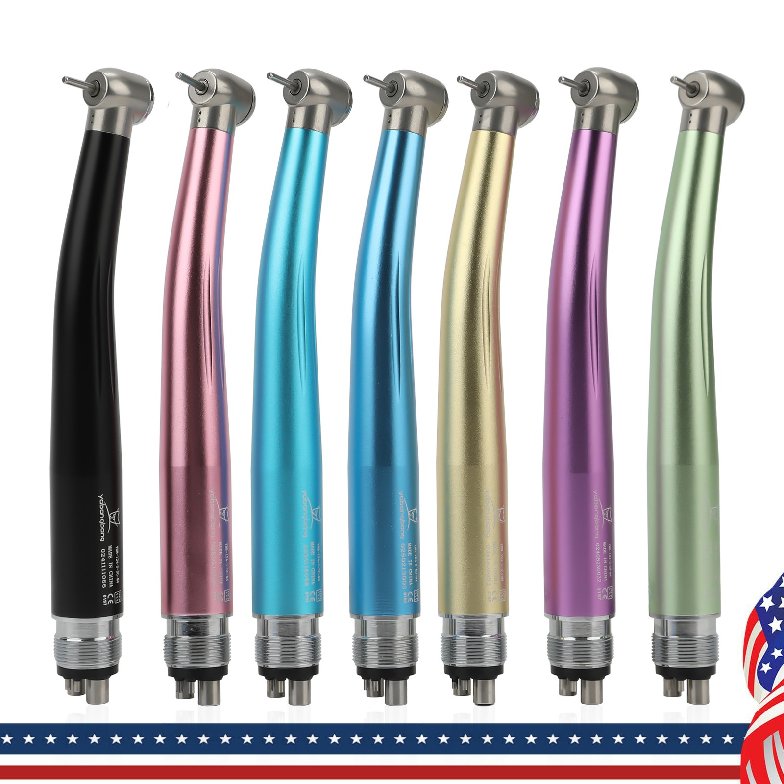 NSK Style Dental High Speed Handpiece 4Hole Turbine Push Button 7 Color