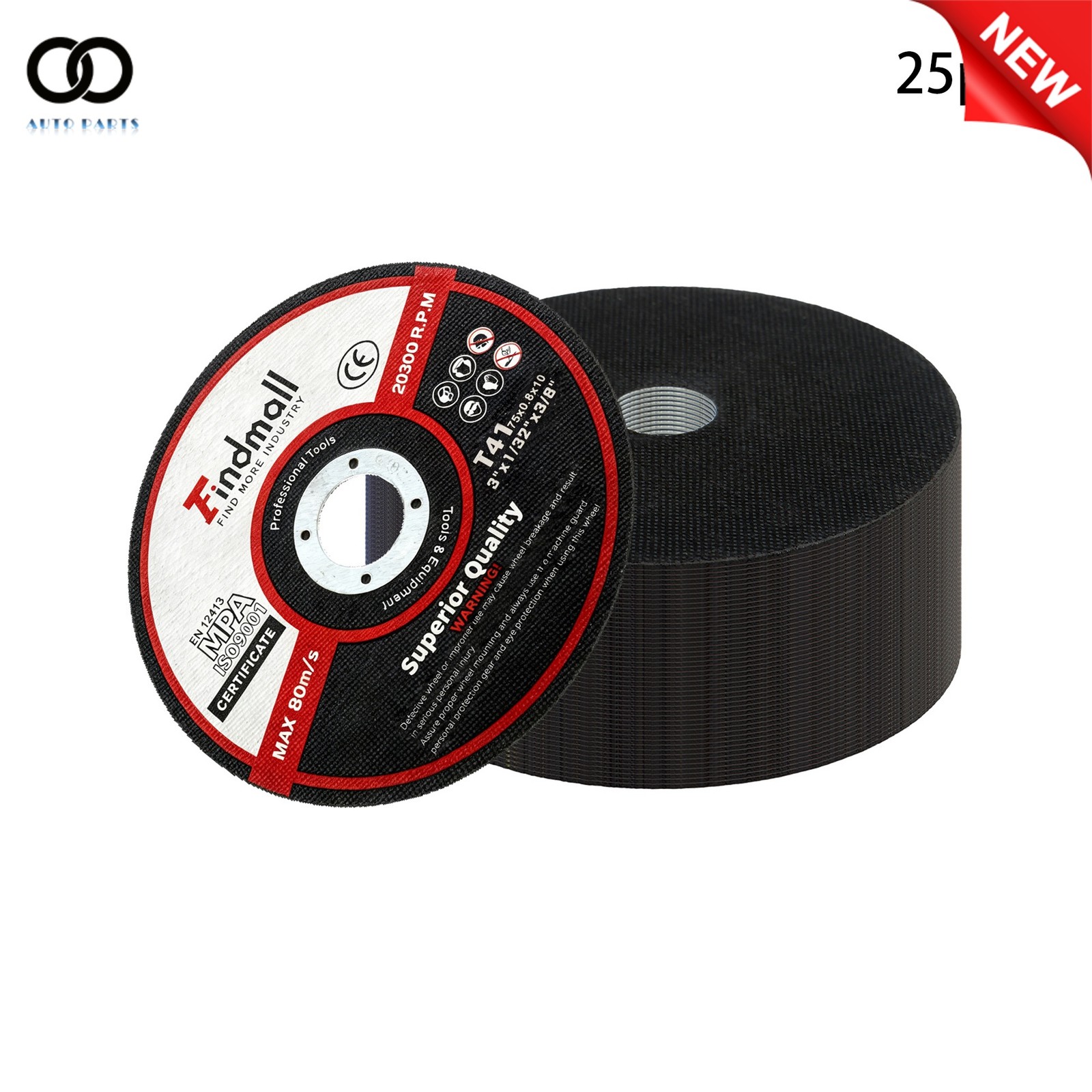 25Pcs 3″×1/32″×3/8″ Cut off Wheel – Metal & Stainless Steel Thin Cutting Discs