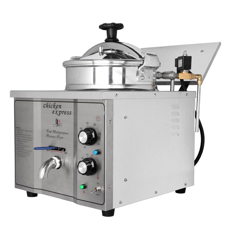 16L Electric Countertop Pressure Fryer, 110V Commercial Deep Fryer with Timer