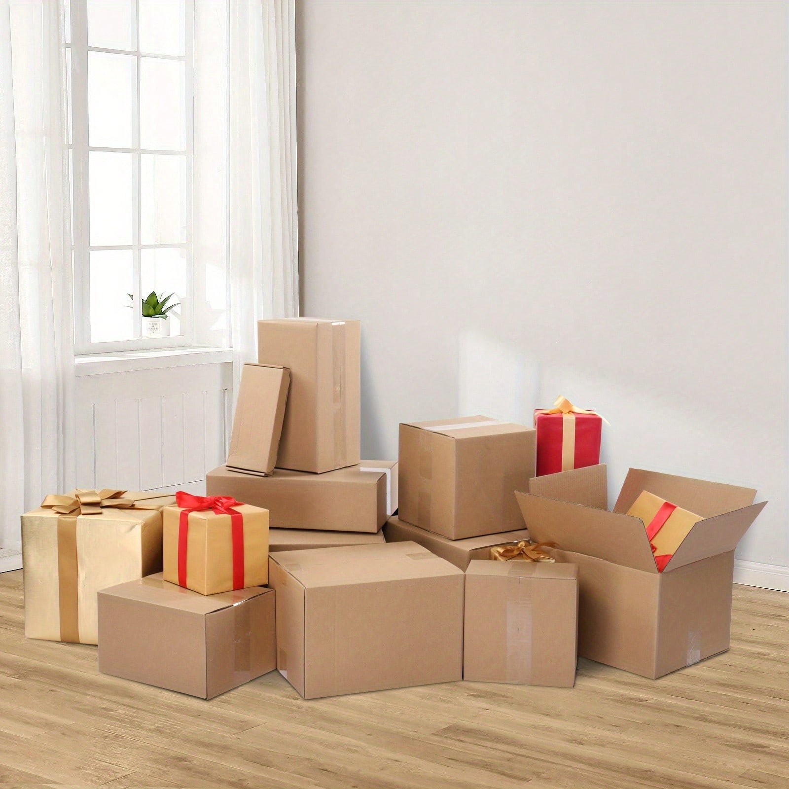 50pcs 8″ X 8″ X 8″ (20.3×20.3×20.3cm)Corrugated Box,3mm Thick,Kraft Paper Color.