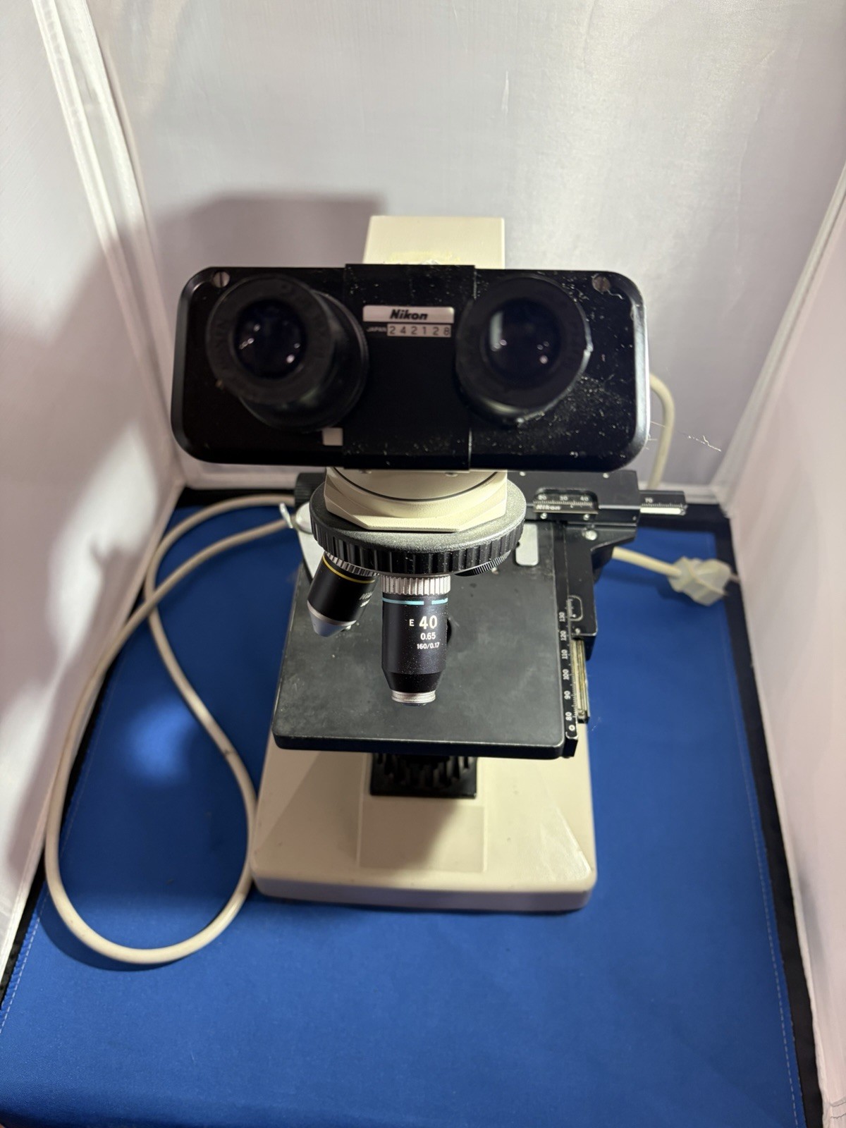 Nikon Alphaphot YS Binocular Microscope with 3 Objectives & Eyepieces