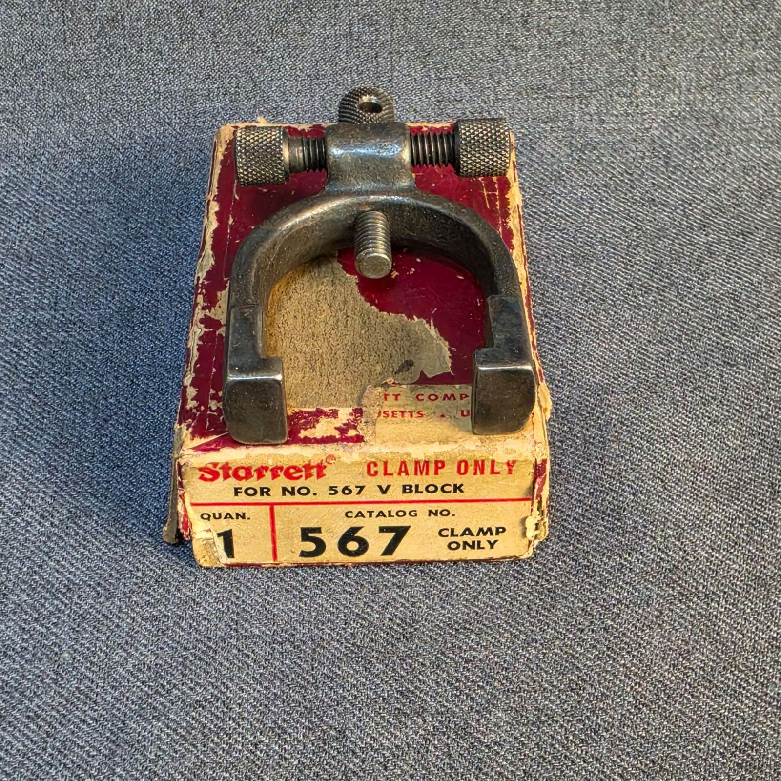 Starrett 567 Fixture Clamp Only For No 567 V Block USA Machinist Tool With Box