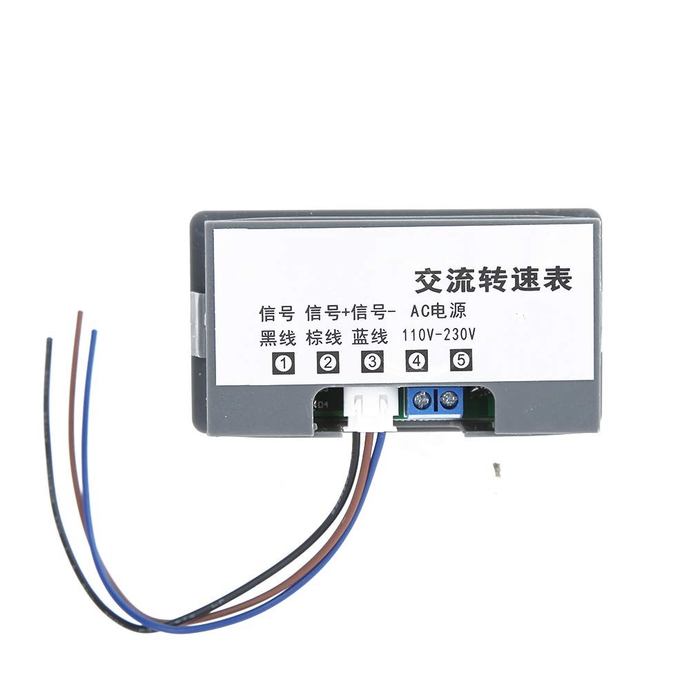 AC 110V-230V 4 Digital LED Tachometer RPM Speed Meter 40mA 10-9 +Hall Proximi…